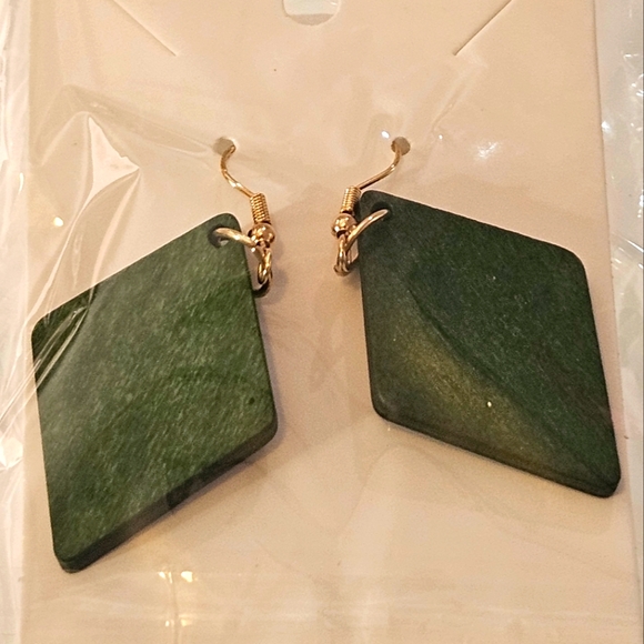 Boho Natural Wood Earrings - Picture 2 of 5